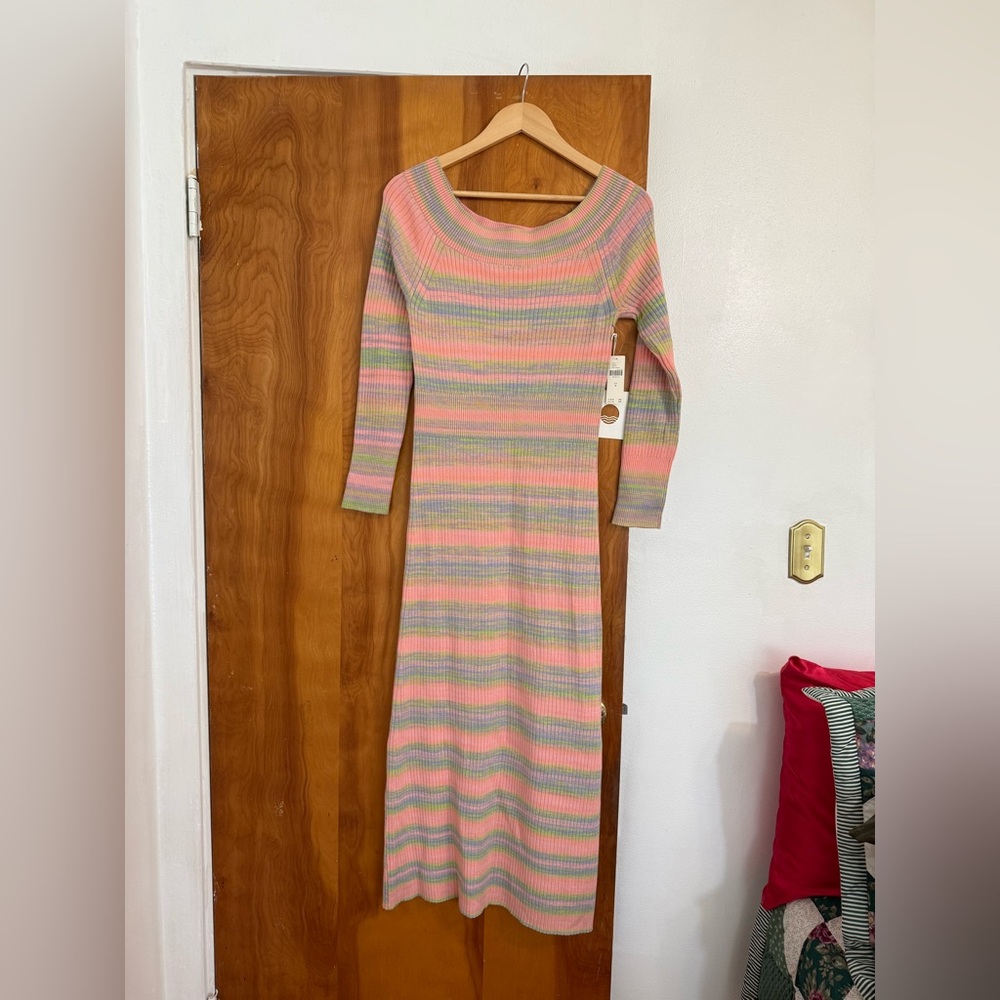 NWT Daily Practice Striped Multicolor Knit Dress